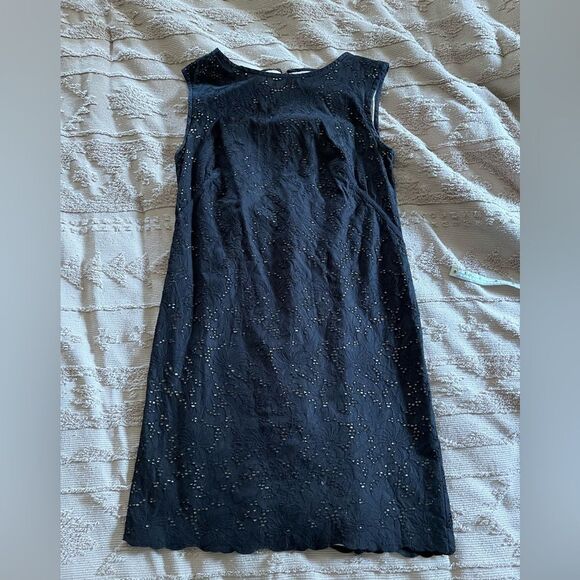 LOFT Black eyelet Sleeveless Dress - Picture 1 of 5